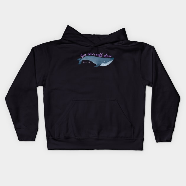 You Never Walk Alone - BTS Whale Kids Hoodie by e s p y